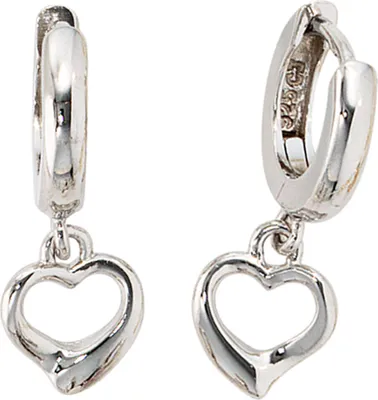 Produktbild von JOBO Creolen Herz 925 Sterling Silber rhodiniert Ohrringe