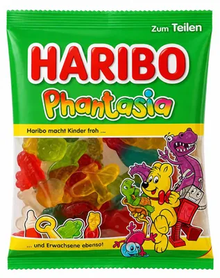 Produktbild von Haribo Phantasia, Gummibärchen, 175 g, Mehrfarbig, 1452 kJ, 342 kcal, 77 g