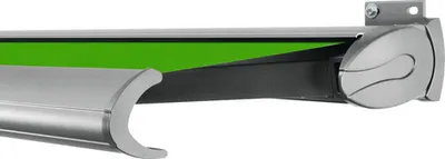 Produktbild von SOLUNA Kassettenmarkise Exclusiv 5,5x1,5 Stoff Dessin S2246 Gestell E6EV1 silber eloxiert Antrieb rechts inkl. Motor und