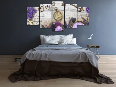 Produktbild von Akustikbild Vintage Uhr 200x100 cm Bilder Akustikschaum Hochleistungsschallabsorber Schallschutz Leinwand 5 tlg Wandbild Raumakustik Schalldämmung f-A-0011-b-n