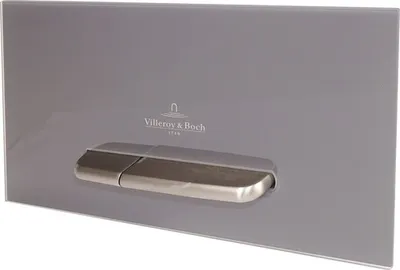 Produktbild von Villeroy & Boch Betätigungsplatte VIConnect Platte grau glänzend / Taster chrom matt 922160RA