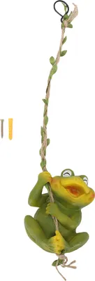 Produktbild von Frosch-Gartenstatue aus Kunstharz, niedliches Cartoon-Tier, Baum-Hängedekoration für Hof, Veranda, Fensterbank
