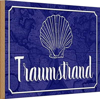 Produktbild von Holzschild Spruch 30x20cm Traumstrand Meer Urlaub