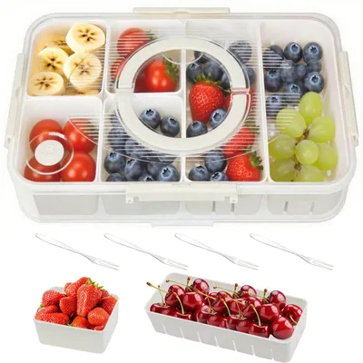 Imagen del producto de Caja para snacks y frutas con 6 compartimentos