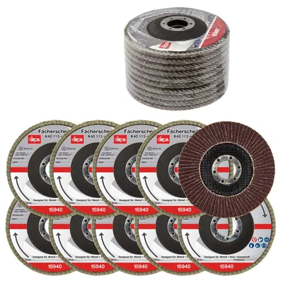 Produktbild von Fächerscheiben Lamellenscheiben Schleifscheiben K40 115 mm 10er Set 10 Stück