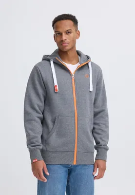 Produktbild von SOLID SDBenn High Neck Herren Zip-Hoodie Sweatjacke Kapuzenjacke Hoodie mit Kapuze Reißverschluss Kängurutasche Baumwollmischung Regular fit