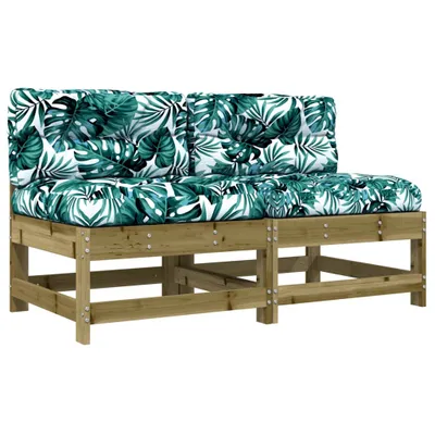 Produktbild von vidaXL Mittelsofas mit Kissen 2 Stk. Kiefernholz Imprägniert