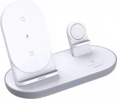 Produktbild von Aukey LC-A3-Whi Aircore Wireless Charger 15W Weiß, Kabelloses Laden, Drahtloses Ladegerät Qi