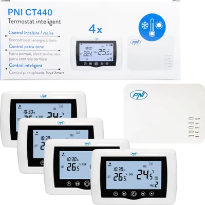 Immagine prodotto di Termostato intelligente PNI CT440 wireless, con WiFi, controllo di 4 zone via Internet