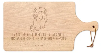 Produktbild von Mr. & Mrs. Panda Brettchen Hund Cavalier King Charles Spaniel - Transparent - Geschenk, vesperbrettchen, holzschneidebrett, Spruch, Schneidebrett, Bester, Holzbrett