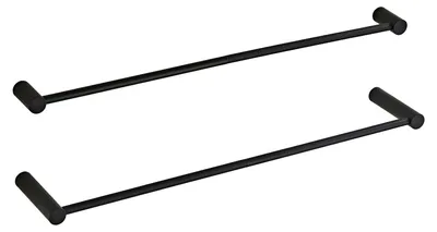 Image de Porte-serviettes mural en acier inoxydable, noir