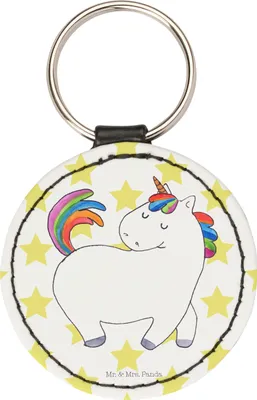 Produktbild von Mr. & Mrs. Panda Schlüsselanhänger Einhorn Stolzieren - Weiß - Geschenk, Unicorn, Pferd, Taschenanhänger, Reiten, mini, schlüsselring anhänger, schlüssel, Stolz
