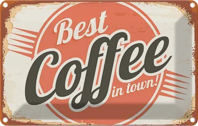 Produktbild von vianmo Blechschild 20x30 cm Kaffee best Coffee in town Essen Trinken