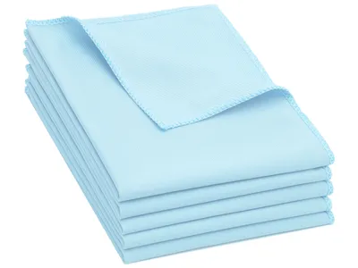 Produktbild von 5er Set Microfaser Poliertücher, Fenstertücher, 35x40 cm, blau