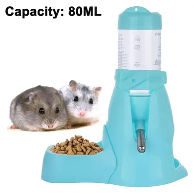 Produktbild von Hamster-Trinkflasche, automatische Trinkflasche für kleine Haustiere mit Futterbehälter, Hänge-Trinkflasche, automatischer Wasserspender für Kleintiere