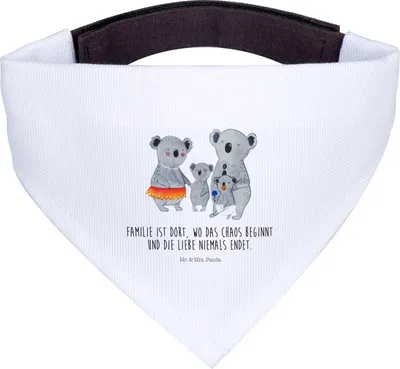 Produktbild von Mr. & Mrs. Panda Halstuch Koala Familie - Weiß - Geschenk, Hund, Geschwister, Hunde Tuch, Muttertag, Für, Hundehalstuch, Koalas, Family, Mama, Kinder