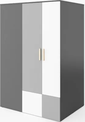 Produktbild von Furniture24 Eckkleiderschrank POK P00P, Eckschrank, Begehbarer Kleiderschrank mit 4 Einlegeböden, 2 Kleiderstangen, Innere LED Beleuchtung und Spiegel