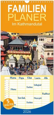 Produktbild von Familienplaner 2026 - Im Kathmandutal mit 5 Spalten (Wandkalender, 21 x 45 cm) CALVENDO