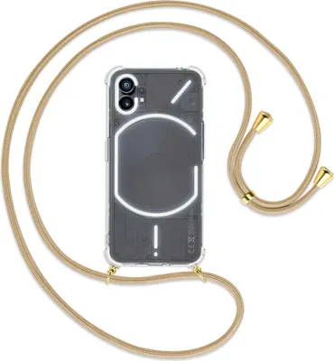 Produktbild von Handykette Backcover-Schutzhülle mit Band (Metall goldfarben) für Nothing Phone (1) (A063, 6.55'') - caramel