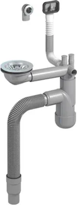 Produktbild von PREVEX Flexloc Siphon, platzsparend, universal, für die Küchenspüle | aus recyceltem Kunststoff und Edelstahl hergestellt