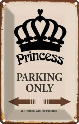 Produktbild von vianmo Blechschild 18x12 cm Princess parking only Korona Parkplatzschild