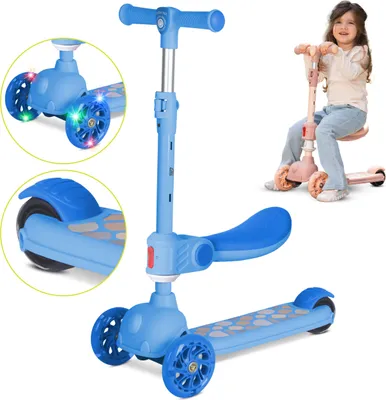 Obrázek produktu pro Lorelli JETSTER PLUS 2v1 tříkolová koloběžka se skládacím sedátkem (4 polohy) – LEDPolyuretankolečka, ABEC-9, řídítka 3 polohy, do 20 kg
