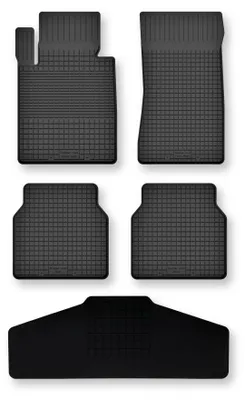 Produktbild von Gummi-Fußmatten mit Tunnelmatte für BMW X5 G05 ab 2018 (SUV) – 5-tlg, Schwarz, modellangepasst – Wielganizator Semi-Universal
