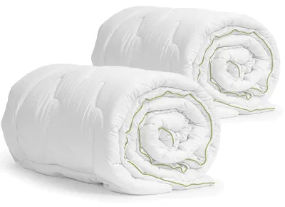 Produktbild von NYVI Bettdecke DreamScience Bamboo 240x200 cm 2er Set - Steppdecke mit Bambusfasern - Hautsympathisch, Atmungsaktiv, Kühlend - Bambus Decke ideal für Sommer
