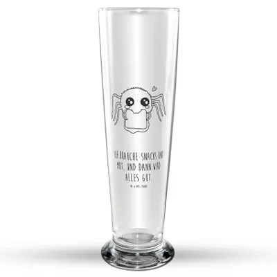 Produktbild von Mr. & Mrs. Panda Bierglas Spinne Agathe Sandwich - Transparent - Geschenk, Glasbierglas, Glück, Hunger, Mut, Alles Wird gut, Lebensfreude, Trinkglas, Glasbecher, Hungrig