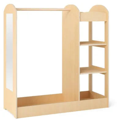 Produktbild von Kinderkleiderschrank mit Spiegel, Massivholz, 100 cm