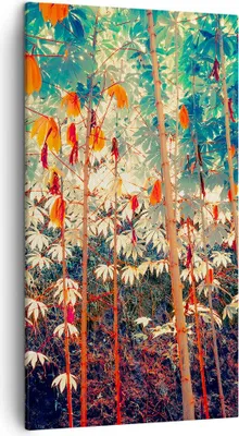 Produktbild von Bild auf Leinwand - Leinwandbild - Einteilig - Pflanzen tropisch orange - 45x80cm - Wand Bild - Wanddeko - Wandbilder - Leinwanddruck - Bilder - Wanddekoration - Leinwand bilder - PA45x80-4393