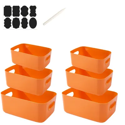 Aufbewahrungsboxen 6er-Set Kunststoff mit Griffen 30/25/20 cm