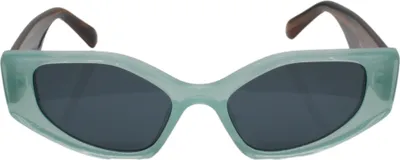 Produktbild von Cateye Sonnenbrille Vintage Look Eckig Schwarz Getönt Damen Oversized breite Katzenaugen  Gestell in Grün  Luxxada ®
