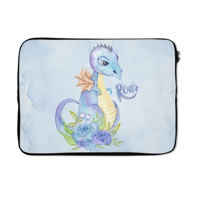 Produktbild von MuchoWow® Laptop Hülle 14 ZollDino - Kinderzimmer - Aquarell - Jungen - Kinder Laptoptasche - Laptoptasche - Stoßsicher - Schutzhaube