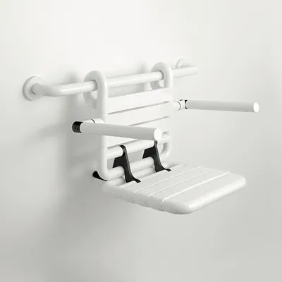 Produktbild von pba 01 Duschsitz, einhängbar, klappbar, mit Armlehnen, Nylon, 380x480x415mm