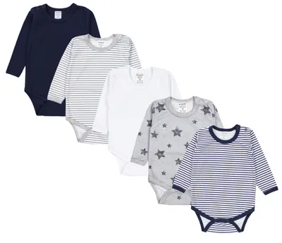 Produktbild von TupTam Jungen Baby Body Langarm Unifarben 5er Pack, Farbe: Farbenmix 4, Größe: 104