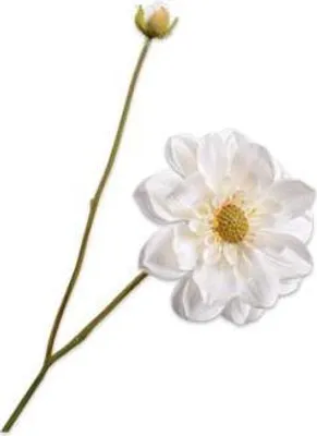 Produktbild von Silk-ka Kunstblume - Seidenblume - Kunstzweig Dahlienstiel Creme 48cm pro 3 Stück