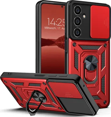Produktbild von Armor Handyhülle für Samsung Galaxy A05s Kameraschutz Handy Panzer Case Cover Schutzhülle Outdoor Farbe: Rot