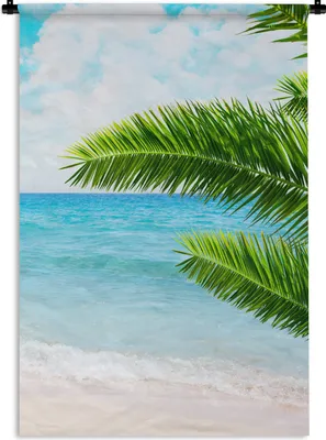 Produktbild von MuchoWow® Wandteppich Wandbehang Tropisch - Blätter - Grün 90x135 cm Tapisserie Dekoration Wandtuch - Baumwolle - Wandskulptur