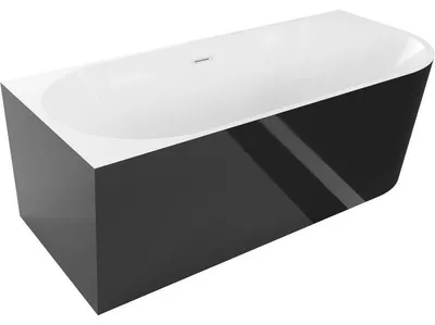 Obrázek produktu pro Mexen Mia volně stojící rohová vana levá 160 x 75 cm, bílá/černá, bílý přepad - 52691607575L-20