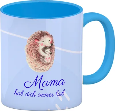Produktbild von Mama hab dich immer lieb Kaffeebecher Hellblau Besonders geeignet als Geschenk