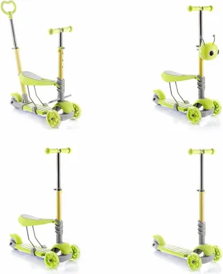 Zdjęcie produktu dla Ewolucyjna hulajnoga 5w1 dla dzieci 3+ z siedziskiem, koszykiem i uchwytem