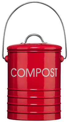 Zdjęcie produktu dla Premier Housewares 0510018 - pojemnik na kompost z uchwytem, średnica 14 cm, wysokość 22 cm, kolor: czerwony