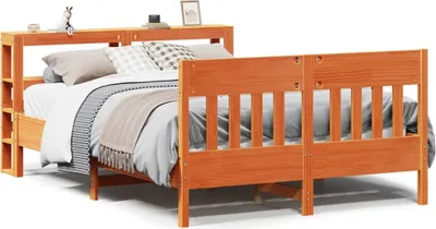 Produktbild von vidaXL Massivholzbett ohne Matratze Wachsbraun 120x190 cm Kiefernholz
