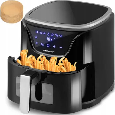Produktbild von Fettfreie Fritteuse Schwarz Berdsen 5L 1500W, Schnellaufheizung, Led