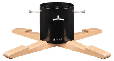 Immagine prodotto di Supporto per albero di Natale, nero, grande, in legno e metallo
