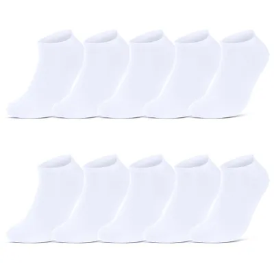 Produktbild von 10 I 20 I 30 Paar Sneaker Socken Damen & Herren Schwarz & Weiß Baumwolle 10800  - 10 Paar Weiß 39-42
