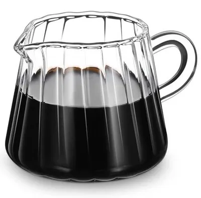 Zdjęcie produktu dla Dzbanek do mleka szklany 200 ml borokrzemowy spieniacz cappuccino