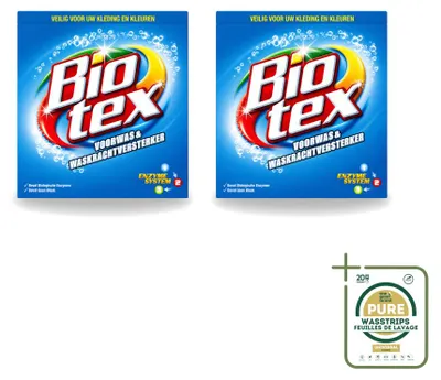 Produktbild von 2 x Biotex Vorwas- und Waschkraftverstärker Waschpulver für weiße und bunte Wäsche - Vorratspackung - 2 Stücke