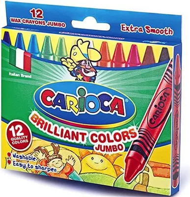 Produktbild von Carioca Wax Jumbo, 12 Stück(e), Multi, Rund, Wachs, 1,2 cm, Box